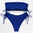 thumbnail image 6 of Bikini Split Drawstring Tube Top Female Swimwear Without Steel Support Including Breast Pad, 6 of 13