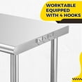 thumbnail image 5 of Stainless Steel Prep Table 36 x 24 Inches Kitchen Work Tables with Wheels NSF Commercial Worktable for Restaurant and Home, 5 of 7