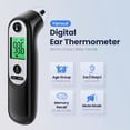 thumbnail image 2 of Ear Thermometer, Digital Ear Thermometer for Kids and Adults, High Accuracy Baby Thermometer with 1s Result, 3-Color Coded and 30 Memory Recall, Easy to Use, with 21 Disposable Probe Covers, 2 of 7