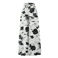 thumbnail image 4 of Difdany Summer Wide Leg Pants High Waisted Palazzo Pants for Women Dressy Flowing Pockets Fashion Casual Bohemian Printed Beach Pants Black S, 4 of 4