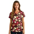 thumbnail image 4 of Hearthz Plus Size Valentines Day Scrubs for Women Love Heart Pattern V Neck Short Sleeve Nurse Uniform Stretch Women Workwear with Pockets S-5xl, 4 of 5