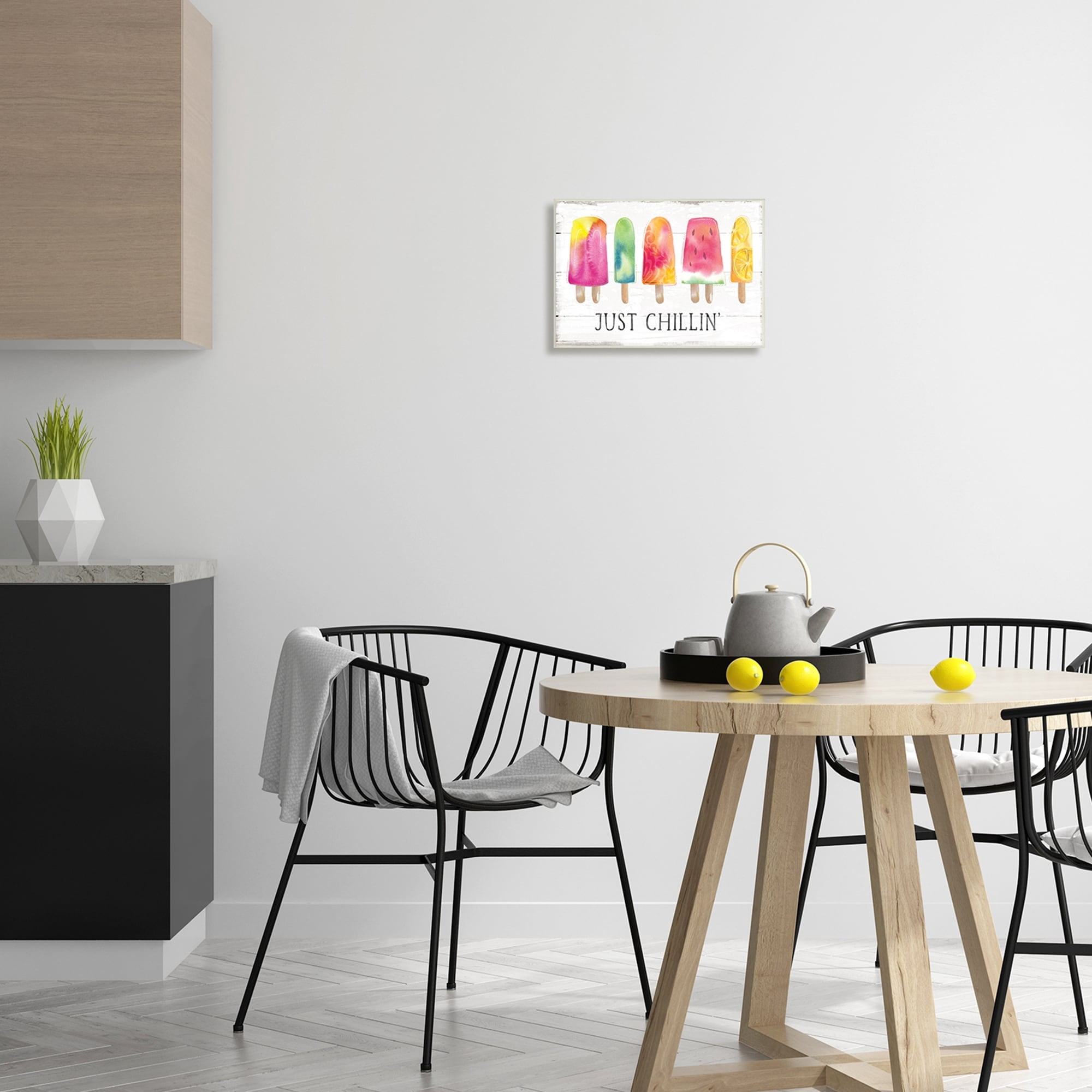 Stupell Industries Just Chillin' Rustic Grain Pattern Summer Ice Pop Wood Wall Art, 19 x 13, Design by Courtney Morgenstern