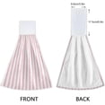 thumbnail image 4 of GZHJMY Pink Stripe Hanging Tie Towels Set of 2, Soft Absorbent Kitchen Hand Towels with Hanging Loops for Kitchen Bathroom Farmhouse Home Decor, 18.2 x 14 Inch Wash Cloths, 4 of 7