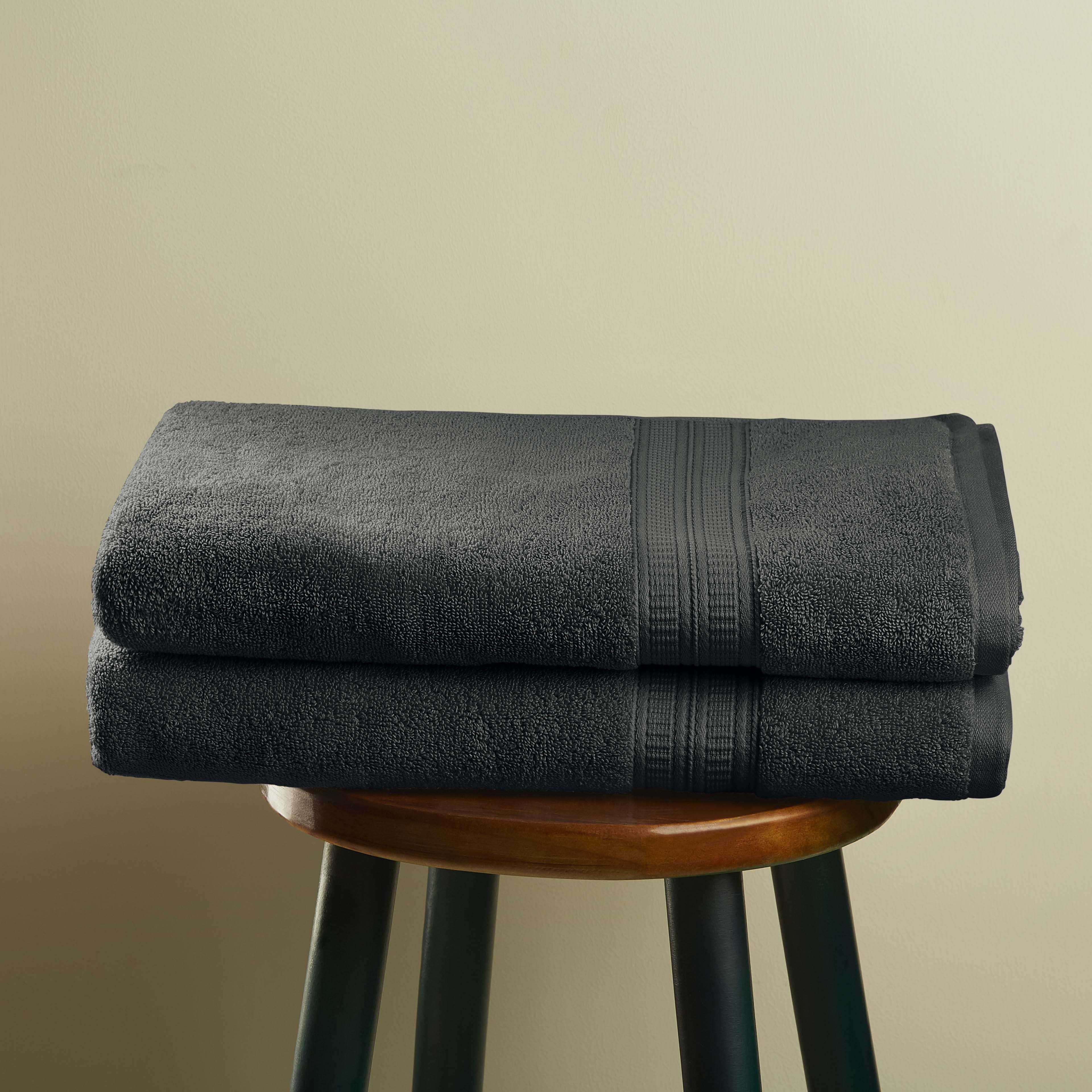 Hotel Style Pima Cotton 2 PC Bath Sheet Set, Grey Stone