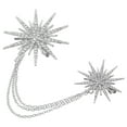 thumbnail image 2 of Broche de estrella encantadora con cristales y pedrería, elegante broche con borla de cadena (plateado), 2 of 7