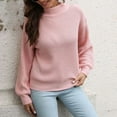 thumbnail image 7 of Womens Fall Fashion 2022! QLEICOM Sweaters for Women, Women's Half Turtleneck Sweater Women's Loose Autumn Winter Long Sleeve Knit Sweater On Clearance, 7 of 7