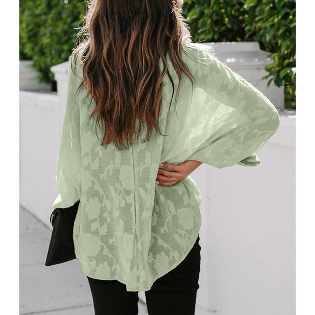 Women Casual Tops, Elegant Charming Button Down Long Sleeve Blouse For Holiday For Dating