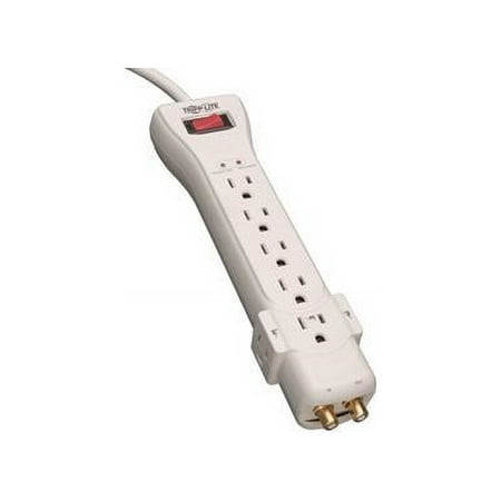 UPC: 0037332010902 | Tripp Lite Super7coax 7-outlet Surge Protector (coaxial Protection 7ft Cord)