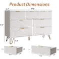 thumbnail image 3 of FURNIWAY Dresser for Bedroom, Fluted Modern Dresser with Gold Pulls and 7 Drawers,Fluted Wood TV Stand for Living Room, Hallwa,White, 3 of 9