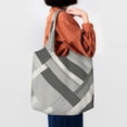 thumbnail image 7 of Single Shoulder Commuter Canvas Bag Large Capacity Can Be Carried Or Shoulder Storage For Daily Shopping Trips Lightslategray Geometric Lines_3, 7 of 7