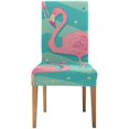thumbnail image 2 of RYLABLUE Housse de Chaise Extensible Flamant Rose Protection de Siège pour Salle à Manger Hôtel Mariage Lot de 4, 2 of 5