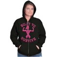 thumbnail image 3 of Built Survive Breast Cancer Awareness Womens Plus Size Graphic Zipper Hoodie Brisco Brands 2X, 3 of 5