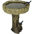 thumbnail image 5 of 24.4” H Fibre Reinforced Concrete Outdoor Garden Bird Bath with Birds, Woodland Tree Trunk Decoration Yard Statue，Pedestal Birdbaths for Outdoors, Garden, Patio, Lawn, Backyard, 5 of 6