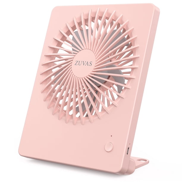 Zuvas Ventilador de escritorio con pilas, recargable con inclinación de 180 °, plegable, personal, ultra silencioso, pequeño ventilador portátil, ventilador USB de viento fuerte ajustable de 3 velocid