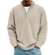thumbnail image 1 of pstuiky camisa de manga larga para hombre, Camisetas casuales de manga larga a la moda para hombre, cuello alto acanalado, cremallera de un cuarto, manga larga, cuello alto, camiseta/camiseta s, 1 of 2