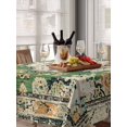 thumbnail image 6 of Green Boho Table Cloth, Farmhouse Tribal Vintage Tribal Texture Waterproof Tablecloth for Rectangle Tables, Reusable Washable Fabric Table Cover for Restaurant Kitchen Dining Tables 52"x70", 6 of 6