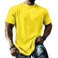 thumbnail image 3 of Yifymode Oversized Shirts for Men Vintage Short Sleeve Beach Vacation Tops Solid Casual Loose Fit Breathable Athletic T Shirts, 3 of 6