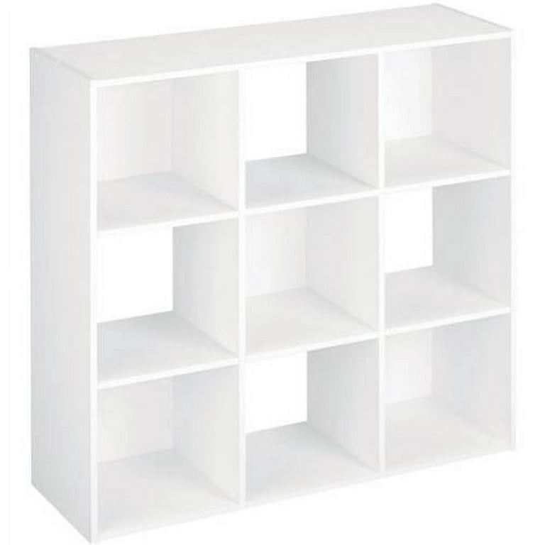 ClosetMaid 9 Cube Wood Stackable Bookcase Display Shelf Organizer White