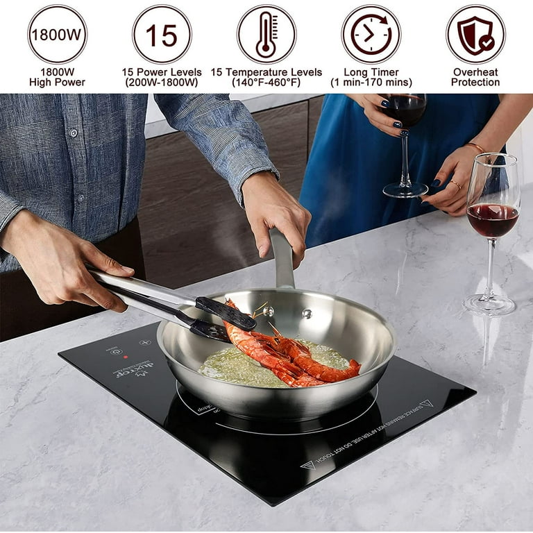 Duxtop Portable Induction Cooktop, Countertop Burner Induction Hot Plate  with LCD Sensor Touch 1800 Watts, Black 9610LS BT-200DZ