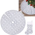 thumbnail image 1 of ⚡ Big Sale ! Plaided Christmas Tree Linen Skirt Christmas Tree Mat Tree Skirts Christmas Decorations With X Mas Stocking For Xmas Decor, 1 of 7