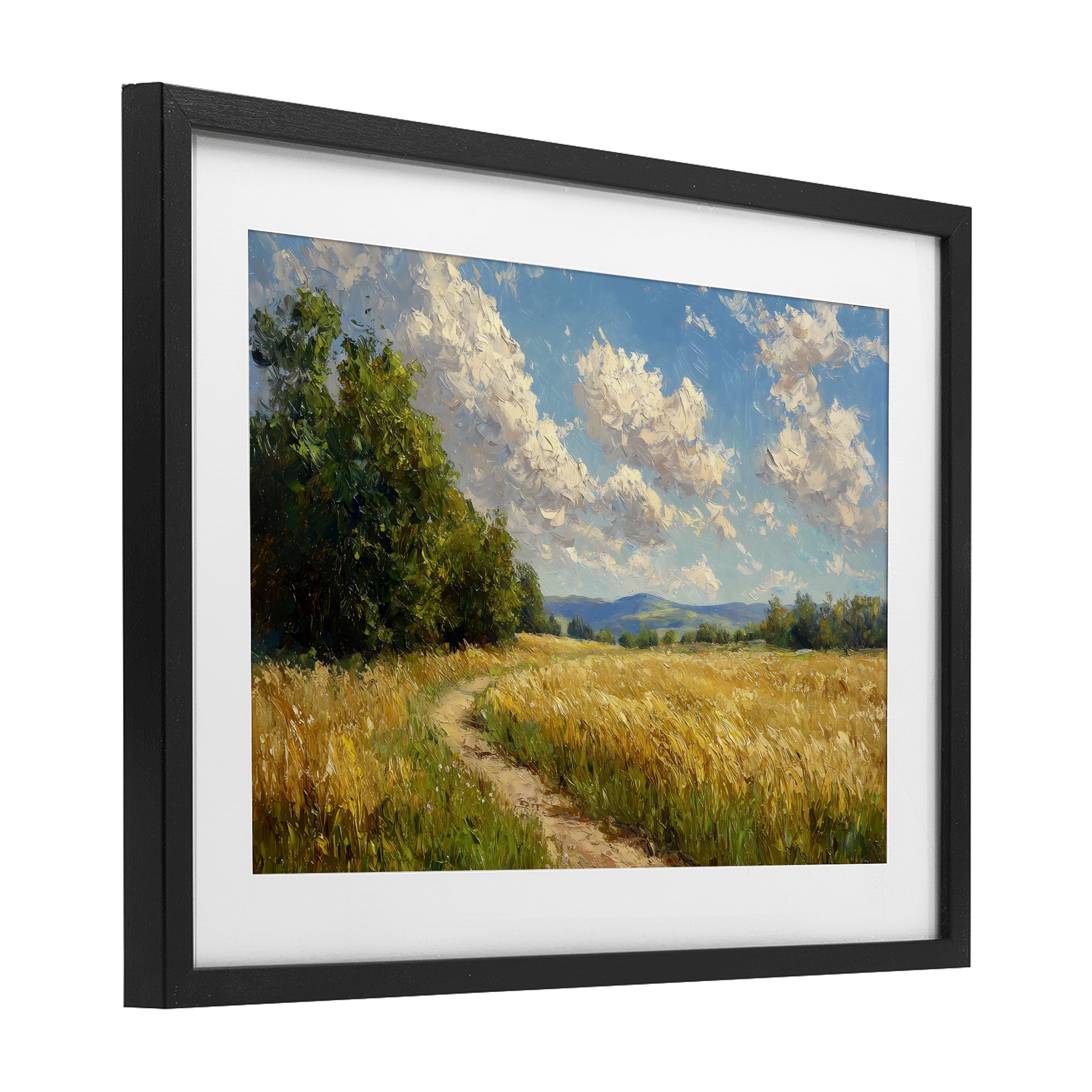Stupell Industries Winding Path Through Wheat Field Black Framed Print Under Glass, design by Creative Studio