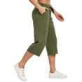 thumbnail image 2 of GZWYHT Capri Pants,Summer Pants,Women's YogaTrousers And 3/4 Trousers With Pockets Workout Work Trousers,High Waisted Pants,Pants for Women,Palazzo Pants,Army Green,4XL, 2 of 5