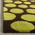thumbnail image 6 of SAFAVIEH Soho Chloe Polka Dots Wool Area Rug, Brown/Green, 6' x 6' Square, 6 of 8