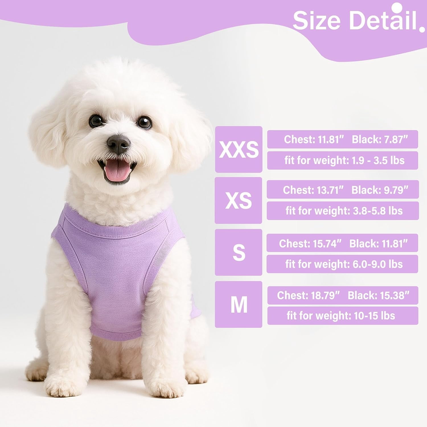 2 Pieces Dog Clothes Spring Summer Puppy Soft Dog Shirt Solid Color Chihuahua Clothes Pet Clothing Cute Cat Clothing XXS~M (Rose,Purple, Medium)
