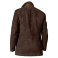 thumbnail image 4 of WTOBBY Men's Long Work Jacket with Spliced Button Pockets, Solid Color Casual Coat for Outdoor and Everyday Use with Modern Style,Coffee L, 4 of 4