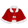 thumbnail image 1 of Capa de Navidad para mujer y niña Fridja Traje de Terciopelo grueso Corto Rojo con capa de Papá Noel, 1 of 6