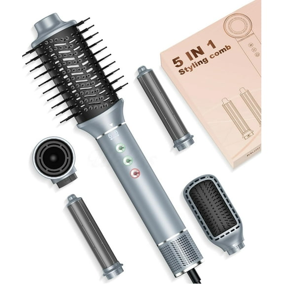 5 in 1 High-Speed Hot Air Styler-13000 RPM Hair Dryer Air Styling System, Hot Air Brush, Wrap Air Curling Wand Round Brush Hair Straightener Comb Hair Volumizer Blow Dryer Set