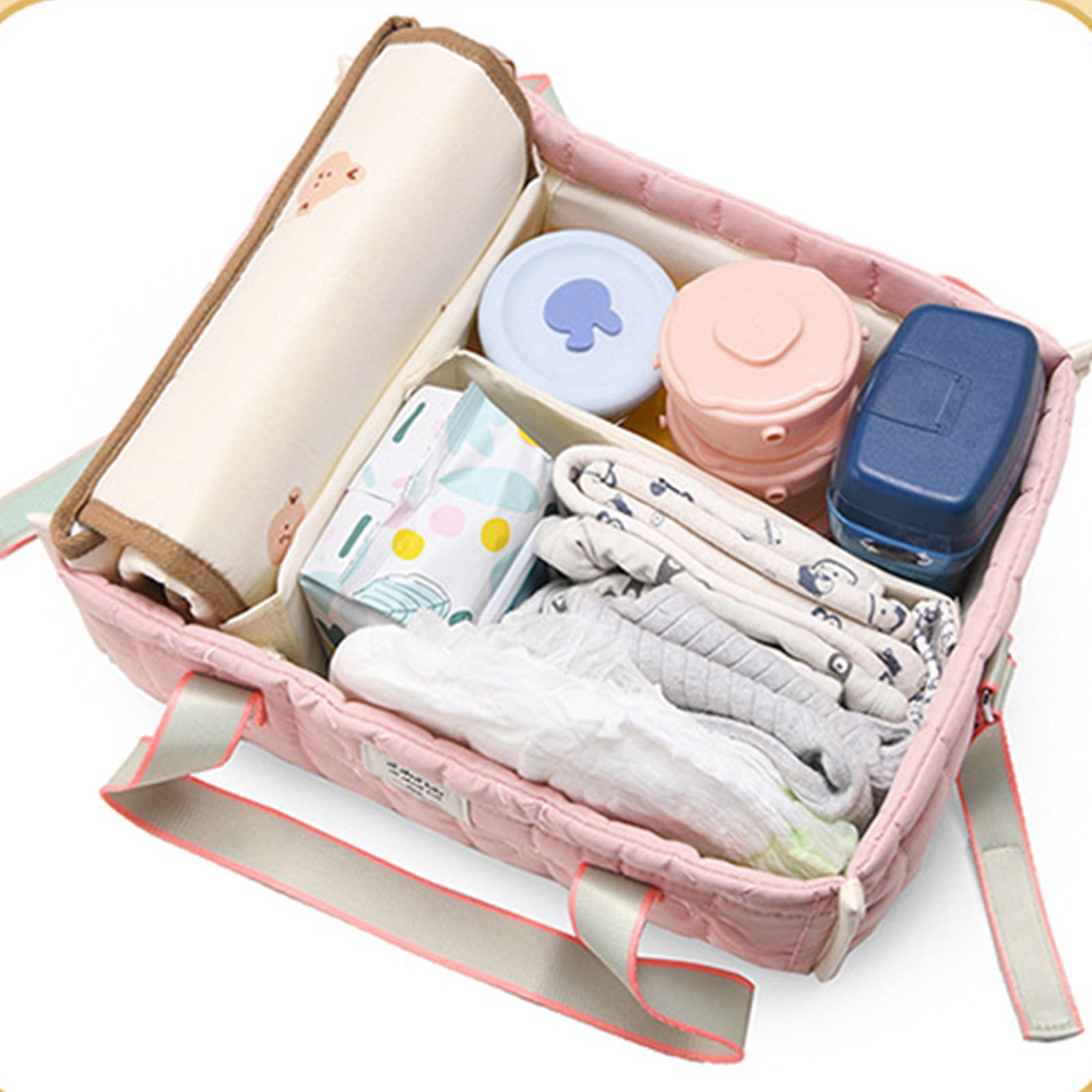 Multi Compartment Diaper Organiser Bag for Baby Essential Feature Foldable Design and Oxford Fabric