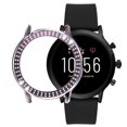 thumbnail image 2 of PC Watch Protective Case Rhinestone Watch Frame Watch Shell Watch Accessories Compatible for Fossil Gen 5 The Carlyle HR (Grey), 2 of 5