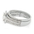 thumbnail image 4 of AFFY 1.50CT Princess & Round Lab Created Moissanite Diamond Halo Bridal Ring Set in 14K White Gold over Sterling Silver-9, 4 of 8
