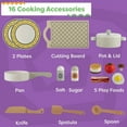 thumbnail image 4 of Wooden Kitchen Playset with Microwave, Stove, Utensils and Play Food for Kids by Hey! Play!, 4 of 7