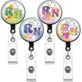 thumbnail image 1 of heyrekt Retractable Cute RN Badge Reel Name Tag Holders, Assorted Colors, 4 Count, 4 Pack, 1 of 5