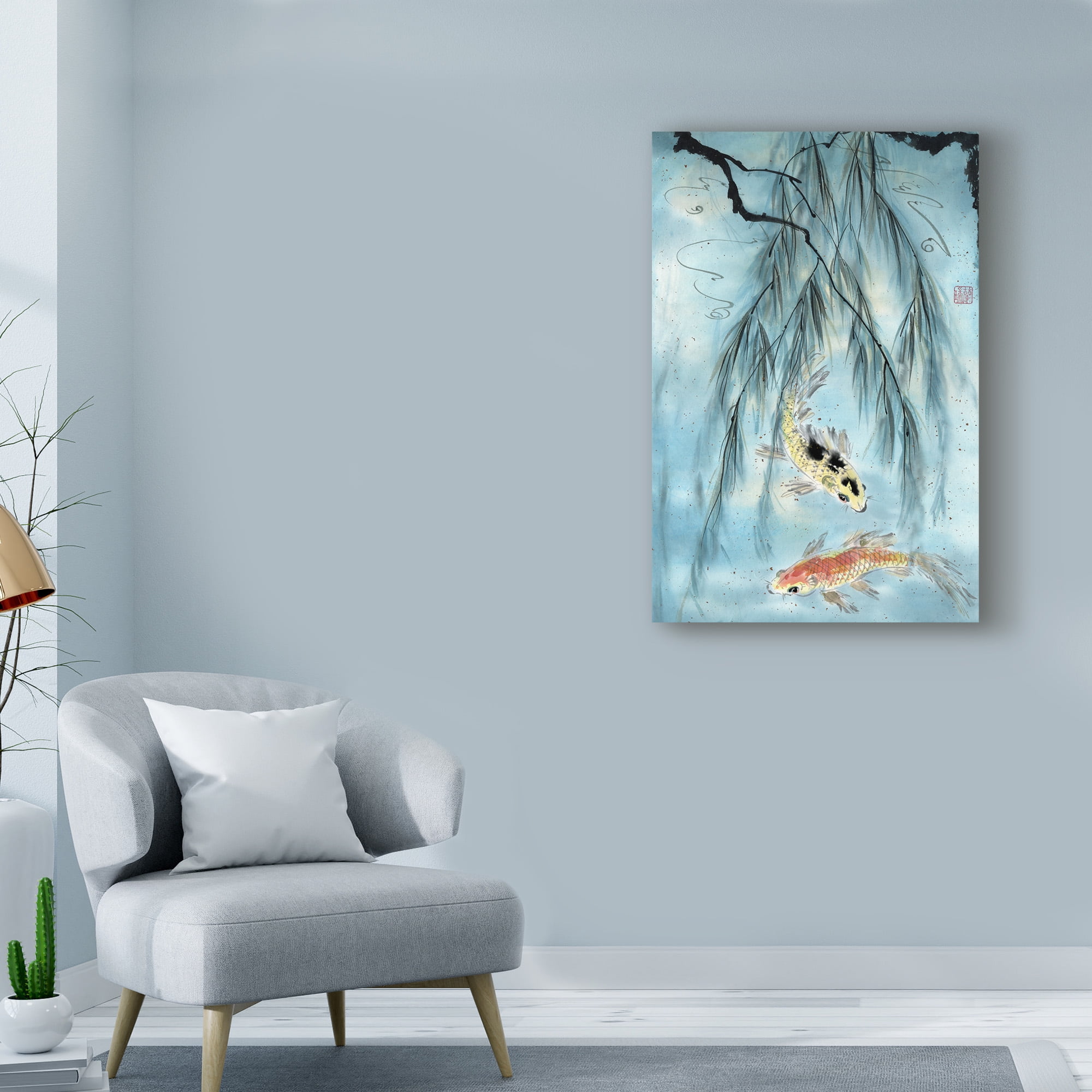 Trademark Fine Art 'Asian Golden Koi ' Canvas Art by Nan Rae