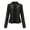 Black, variant on Womens Trench Coats Hwretie Coat New Ladies Slim Leather Stand-Up Collar Zipper Stitching Solid Color Jacket Red 3Xl