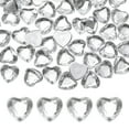 thumbnail image 1 of Paquete de 50 Rhinestone en forma de corazón, pegatinas de acrílico de 18 mm para manualidades/pintura/joyería, gemas de plástico de respaldo plano [Blanco], 1 of 6
