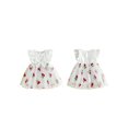 thumbnail image 2 of Miaouyo Toddler Girls Dress Cherry Embroidered Layered Tulle Bowknot Front Crew Neck Fly Sleeve Casual Dress Baby Summer Dress, 2 of 9