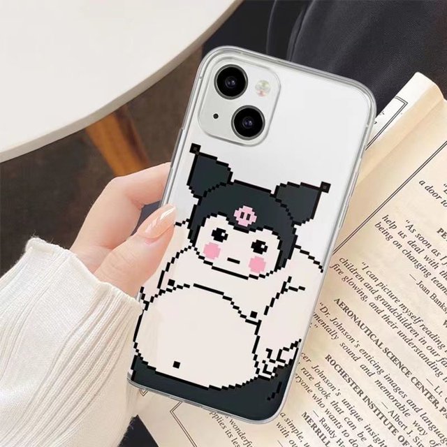 Sanrio Kuromi case y2k Kawaii Cartoon Anime iPhone 14 13 12 11 XS Max Pro XR Funny Accessories Fall prevention phone cases Gifts Fivean unisex