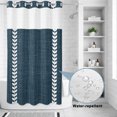thumbnail image 3 of No Hook Shower Curtain, Navy Blue Shower Curtains for Bathroom with See Through Top Window, Traditional Rustic Minimalist Striped Pattern Waterproof & Washable Bath Curtain Small Stall 36"x78", 3 of 9