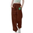 thumbnail image 2 of Girls Boys Sweatpants St. Patrick's Day Clover Shamrock Graphic Sweat Pants Spring Fall Unisex Kids Athletic Pants Coffee 2-3 Years, 2 of 4