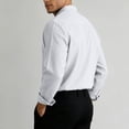 thumbnail image 6 of LEAVINGSUO Mens Dress Shirts Stand Collar Solid Color Casual Button Pocket Long Sleeve Shirt White XL, 6 of 6