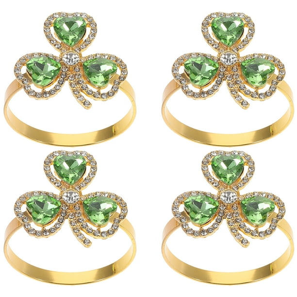 GOOHOCHY 4 hebillas para servilletas del Día de San Patricio, decoraciones para el Día de San Patricio, broches para servilletas, accesorios de mesa, anillos para servilletas, decoración para el Día