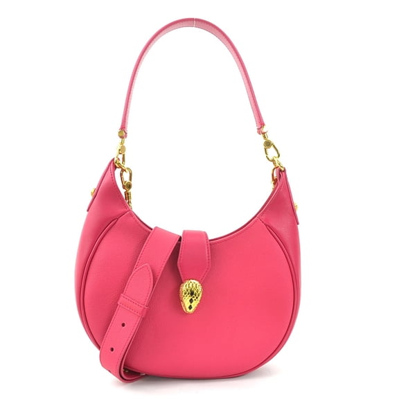 Pre-Owned BVLGARI Shoulder Bag Serpenti Leather Magenta Women's 90030k