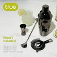 thumbnail image 4 of True 4 Piece Black Stainless Steel Barware Set - Cocktail Shaker & Accessories, 4 of 11