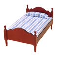 thumbnail image 4 of Cama de Madera en Miniatura, Muebles en Miniatura, Modelo de Decoración, Accesorios de Decoración de en Miniatura, Accesorios de Rojo Sunnimix Cama de miniaturas de casa de muñecas, 4 of 8