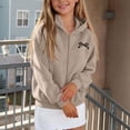thumbnail image 5 of NAISIBABY Girls Hooded Sweatshirt – Fleece-Lined Long Sleeve Casual Zip-Up Jacket Khaki Size 9, 5 of 8