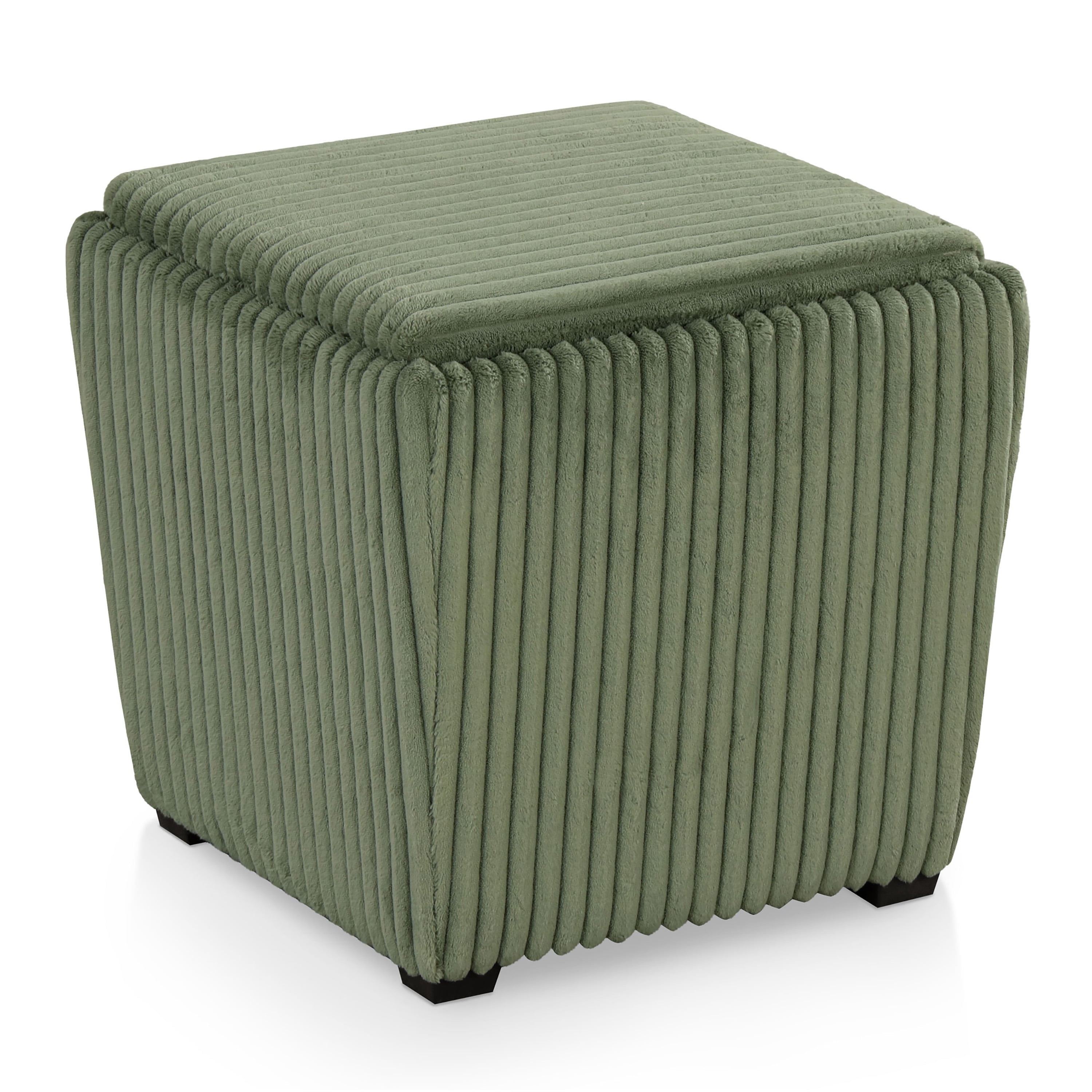 Furniture of America Cheri Modern Chenille Tray Top Storage Ottoman, Green